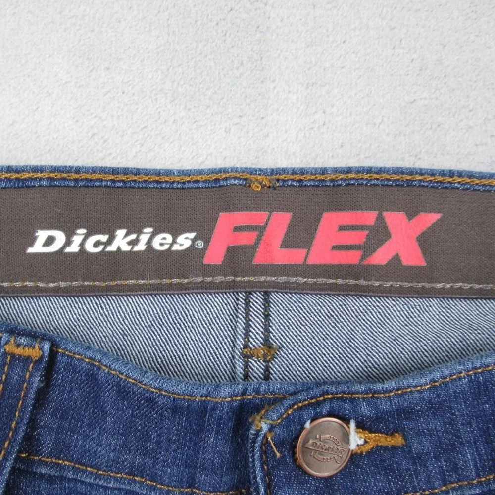 Dickies Flex Mens Regular Fit Straight Leg Jeans Dark Blue DD800RNB 34x32